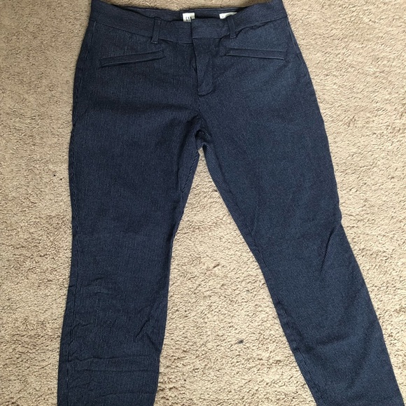 GAP Pants - Gap Navy Pinstripe Skinny Ankle Pants Size 8